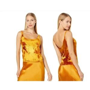 Vince Panne Sweater Cami Size S Luxe Gold Velvet Knitt